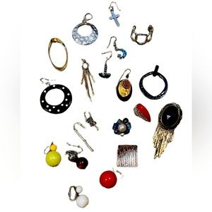 Lot #2 of vintage earrings all singles 70s 80s 90s contemporary